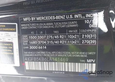 2020 Mercedes-Benz Gle 450 4Matic from USA, damaged, VIN 4JGFB5KB6LA141469